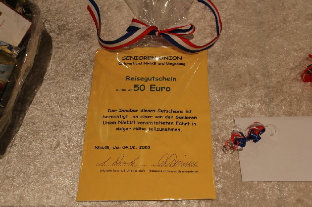 Reisegutschein des Ortsverbandes