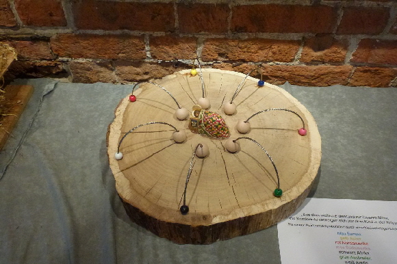 Die Erdteile auf einer Baumscheibe dargestellt