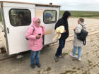 Wir werden auf die Hallig gefahren ...